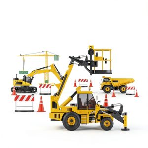 Heavy Machinery Alphabet Book for Toddlers with Trucks and Cranes-0
